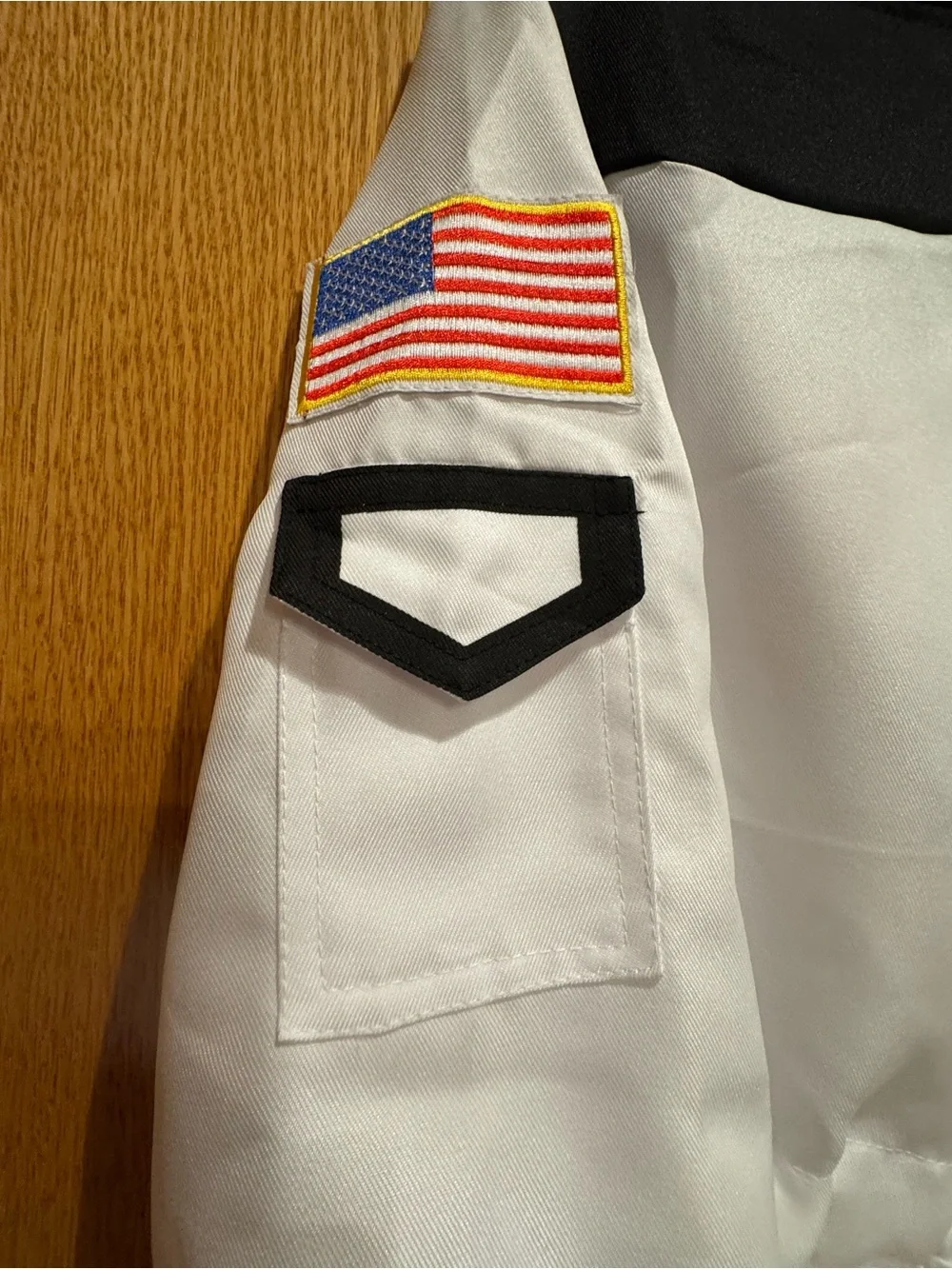 Kids White and Black NASA-Style Astronaut Jumpsuit Costume